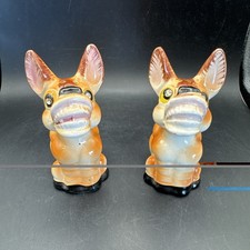 Vintage Thames Donkey With Rhinestone Eyes Salt And Pepper Shakers 1950s MCM picture