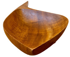 Umanoff Taverneau Carved Turned Wood Vessel Serving Bowl Vtg Milan Mcm Design picture