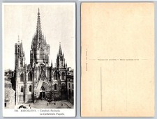 Barcelona Cathedral Facade Vintage Postcard L. Roisin Photo Spain Architecture picture