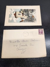 Vintage 1910s Christmas Greeting Card & Envelope Kimberly WI Postmark picture