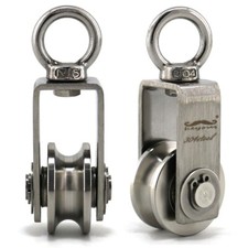 2*Pulley Swivel Spring Snap Pulley Block 304 Stainless Steel Swivel Pulley Wheel picture