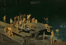 George Bellows Forty-Two Kids 1907 Vintage Swimming Photo Reprint Wall Art picture