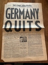 Original 1945 Stars & Stripes Newspaper May 8 VE Day “GERMANY QUITS” WWII picture