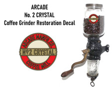 ARCADE No. 2  Coffee Grinder Restoration Decal picture