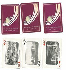 1934 Chicago World's Fair - Soldier Field - Sky Ride - 3 playing cards   #cpie5 picture