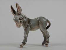 Adorable Porcelain Glossy Donkey Figurine Italy 4 1/2