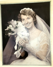 Vintage 1950's Wedding Portrait Photo Bride Dress Groom 10 Photos picture