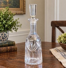 Vintage Waterford Crystal Cut Glass Decanter with Faceted Stopper – Signed 13.5