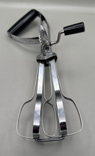 Vintage OEKCOO Hand Held Crank Egg Beater Hand Mixer Stainless Steel USA 11.5