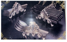 Vintage 3 Piece Silver Plated Buffet Caddies Flatware Holders picture