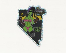 UA LOCAL 525 LAS VEGAS SPACE ALIEN CHICK Plumbers & PIPEFITTERS GLITTER Sticker picture