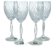 4 Mikasa Swirl Crystal Stem Wine Glass 7.5” W Germany Capacity 6oz picture