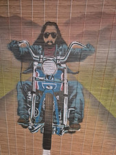  Vintage 1980s David Mann Easyriders Style Biker Chopper Painted Bamboo Blind Sh picture
