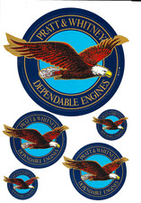 Pratt & Whitney Stickers 5 Eagle Engine 1-5in 2-3in 2-1 1/2in picture