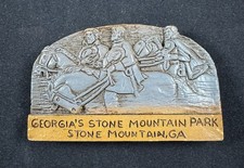 Vintage Georgia's Stone Mountain Park Georgia Wooden Fridge Magnet - Made in USA picture