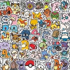 Pokemon Stickers 56 Pack Set Cute Anime Japan Theme Mini Sized Version 1.5-2Inch picture