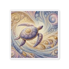 Die-Cut Fridge Magnet Seashell Sea Turtle Spirals Serene Nature Animals Kitchen picture