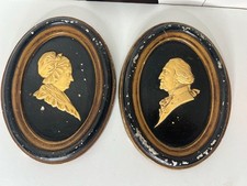 Vintage 1929 George and Martha Washington Wall Plaques Pair by Buckbee-Brehm Co. picture