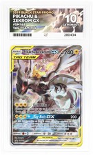 Pokemon #SM168 Black Star Promo Pikachu & Zekrom GX ACE 10 Perfect Subgrade ENG picture