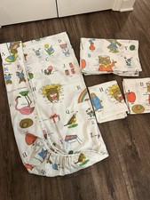 Extremely Rare Vintage Busy Town Richard Scarry Twin Sheets 1970’s Alphabet Wow picture