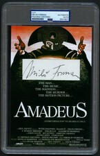 Milos Forman signed autograph 5x8 Amadeus Oscar Winning Director Custom Cut PSA picture
