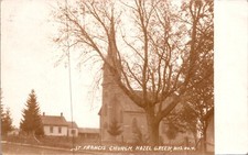 Hazel Green Wisconsin View St. Francis Church 1908 Vintage RPPC Postcard   23419 picture