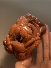 58.1mm Natural Mongolian Jade Sculpture/ She TeiCui/Fine Hand Carved Deer picture