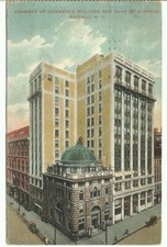 CHAMBER OF COMMERCE BUILDING & BANK OF BUFFALO NY Vtg 1908 New York DB Postcard picture
