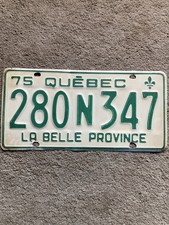 1975 Quebec License Plate - 280N347 -  Nice picture