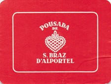 Pousada De Sao Braz d'Alportel Portugal Vintage Hotel Luggage Label Used Heart picture