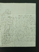 1846 antique STAMPLESS COVER LETTER mansfield oh KERR postal history travel  picture