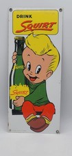 Vintage Drink Squirt Soda Lil Squirt Porcelain Enameled Metal Sign picture