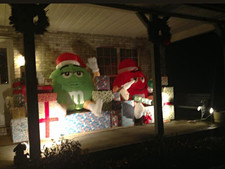 Rare Vintage Gemmy 5ft M&M Airblown Inflatables Red & Green Christmas Lot Pair picture