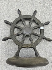 Cast Iron SHIP'S WHEEL Doorstop. 6 1/2