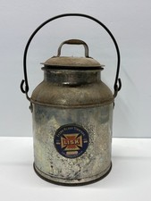Antique Lisk Manufacturing Co. Ltd. 4 Qt Metal Milk Can Early 1900's NY picture