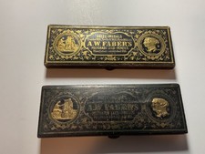 Vintage AW Faber Polygrade Pencil Boxes with Some Pencils picture