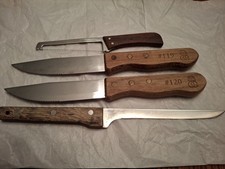 Lot Of 4 Knives. Vtg Hi-CV VERNCO 5.5” Knife. 2 Walco Knives. Vtg Cheese Knife picture