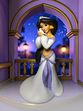 Disney Princess Jasmine Aladdin Ceramic Bell Figurine Dove 6.25” Disney picture