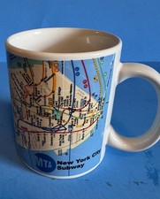 New York City Subway Map MYA Coffee Mug Manhattan 12oz EUC picture