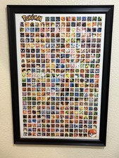 POKEMON OVERSIZED PORTRAIT BLACK FRAME 28x40x0.75”  **LARGE PORTRAIT** picture