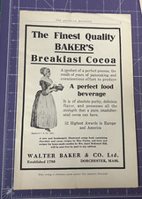 1909 PRINT AD WALTER BAKER & CO BAKER'S BREAKFAST COCOA DORCHESTER MASS picture