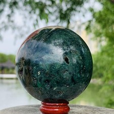 372g Natural Beautiful Marine Jasper Fitness Ball Sample Healing picture