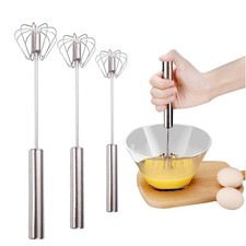 Semi-Automatic Egg Beater Stainless Steel Egg Whisk Manual Hand Mixer picture