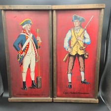 VNTG Capt.J Parker’s Minutemen Wood Plaque Folk Art American Revolutionary War picture