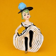 CUTE Can Can Dancer French Girl Woman Figurine Moulin Rouge TMJ Napco Lefton picture