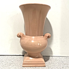 Vintage Abingdon USA Vase Pink Pastel Pottery Shapely Cottage Farmhouse Signed picture