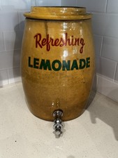 Vintage Two’s Company Refreshing Lemonade Ceramic Stoneware Crock Dispenser picture