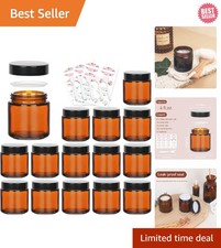 15 Pack of 4 oz Amber Glass Jars for Lotions, Salts & DIY Crafts - BPA-Free picture