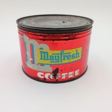 Vintage Mayfresh Coffee Tin Can 1 Lb Red Mayfair Markets Los Angeles California picture