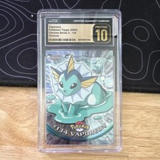 Topps Pokémon Chrome Series 2 Vaporeon #134 CGC 10 Chrome Non-Sport Trading Card picture